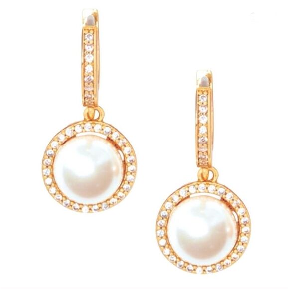 Kate Spade NEW earrings - Something Sparkly - faux pearl/ gold - Picture 4 of 8